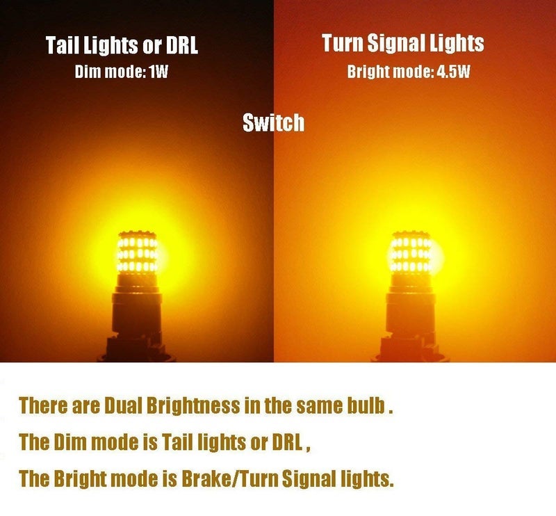 iBrightstar 9-30V Extremely Bright 1157 2057 2357 7528 BAY15D مصابيح LED بديل لأضواء إشارات الانعطاف، أصفر كهرماني